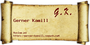 Gerner Kamill névjegykártya